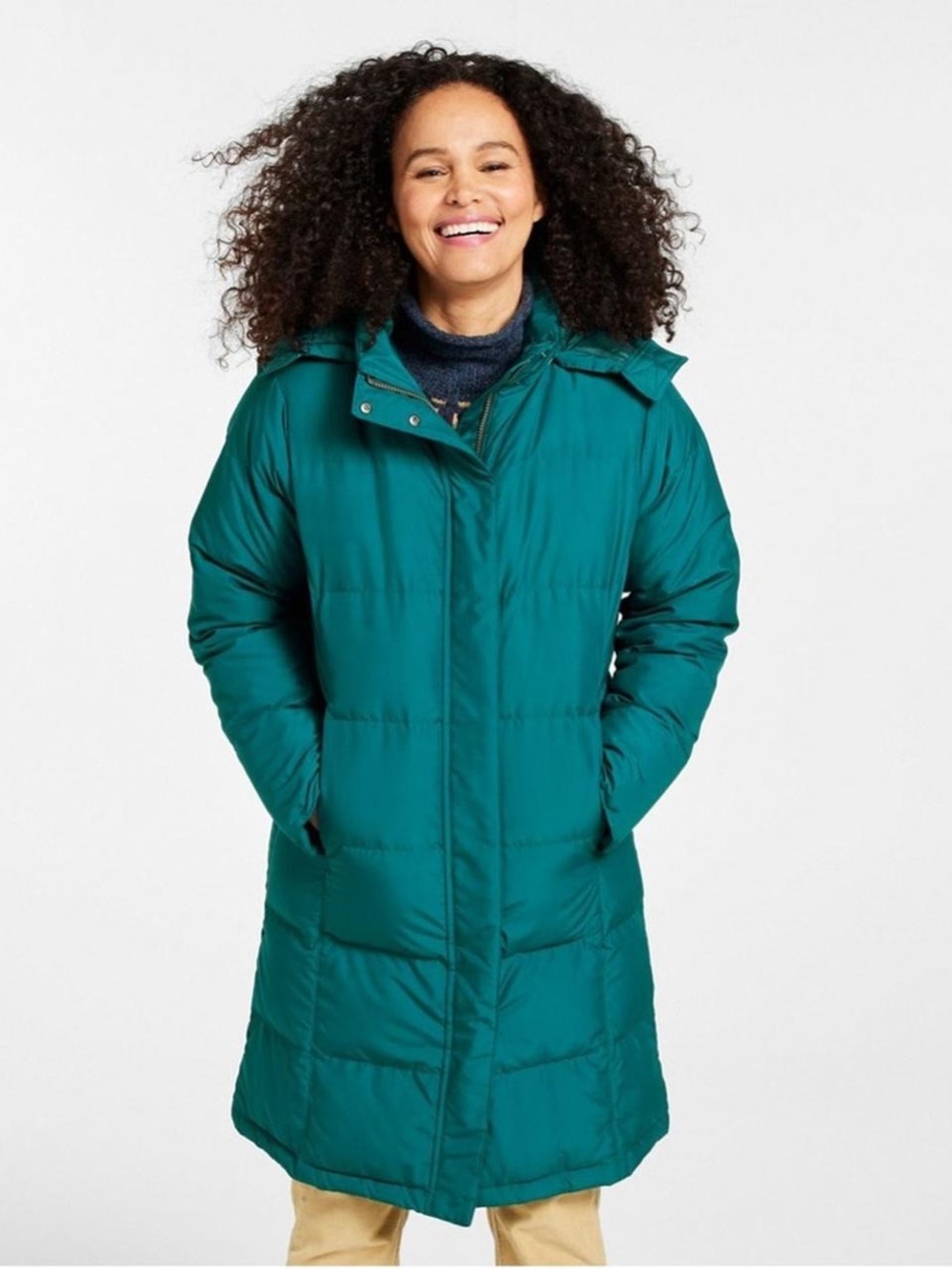 LL Bean Teal Long Puffer Coat - Women's Insulated Winter Jacket